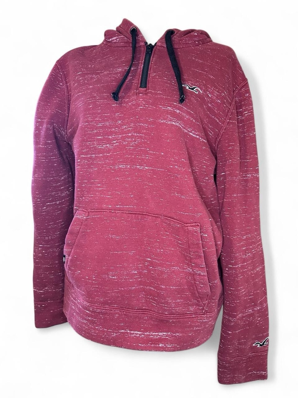 Men’s Hollister Burgundy Red Quarter Zip Hoodie